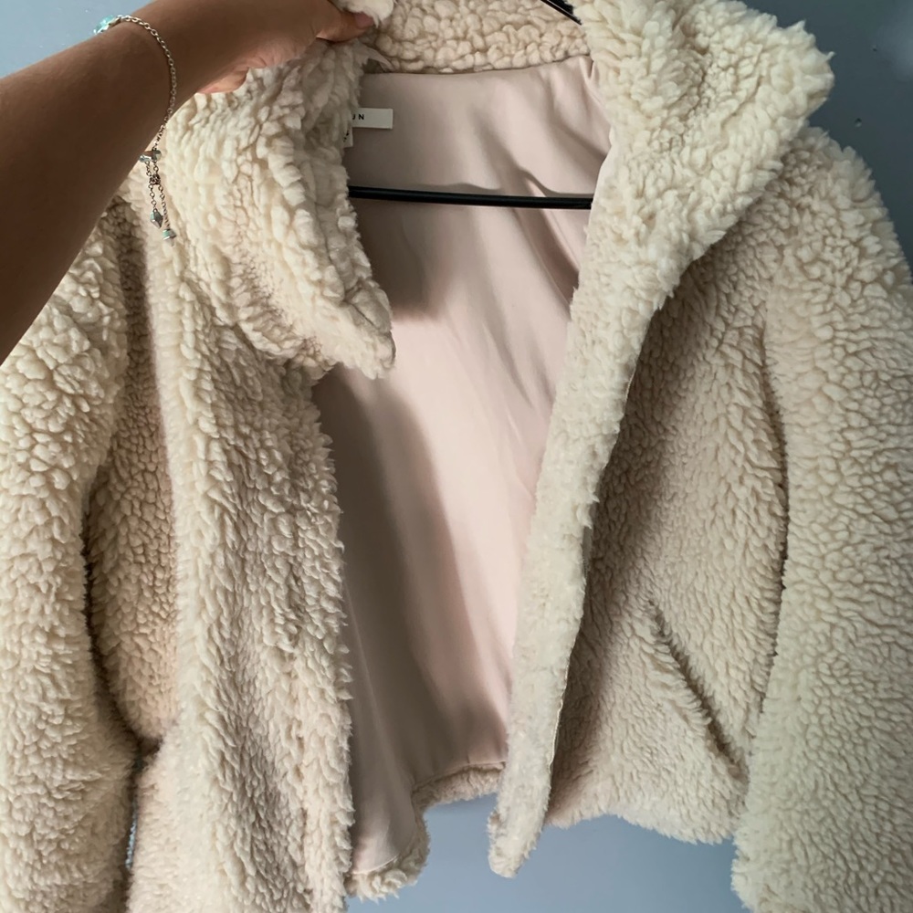 pacsun beige fur coat